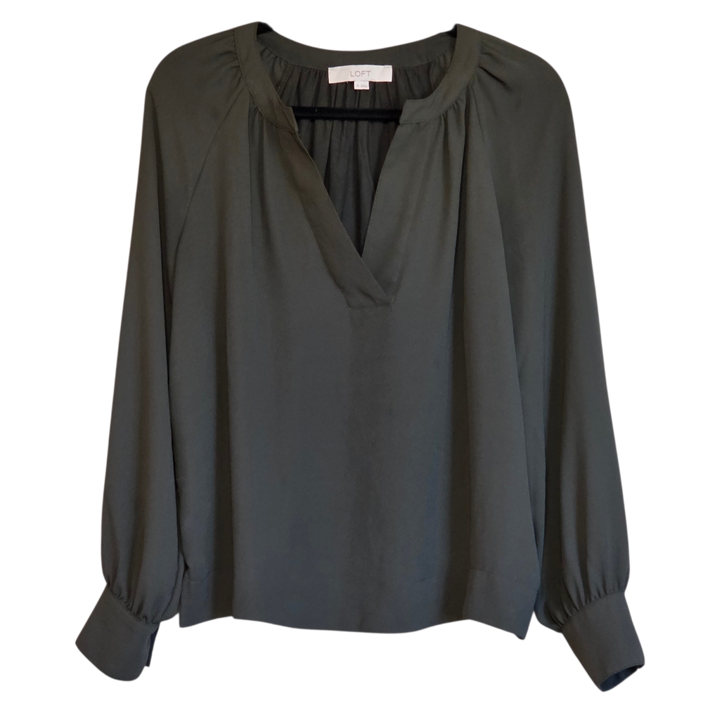 LOFT Women's Olive Green Blouse